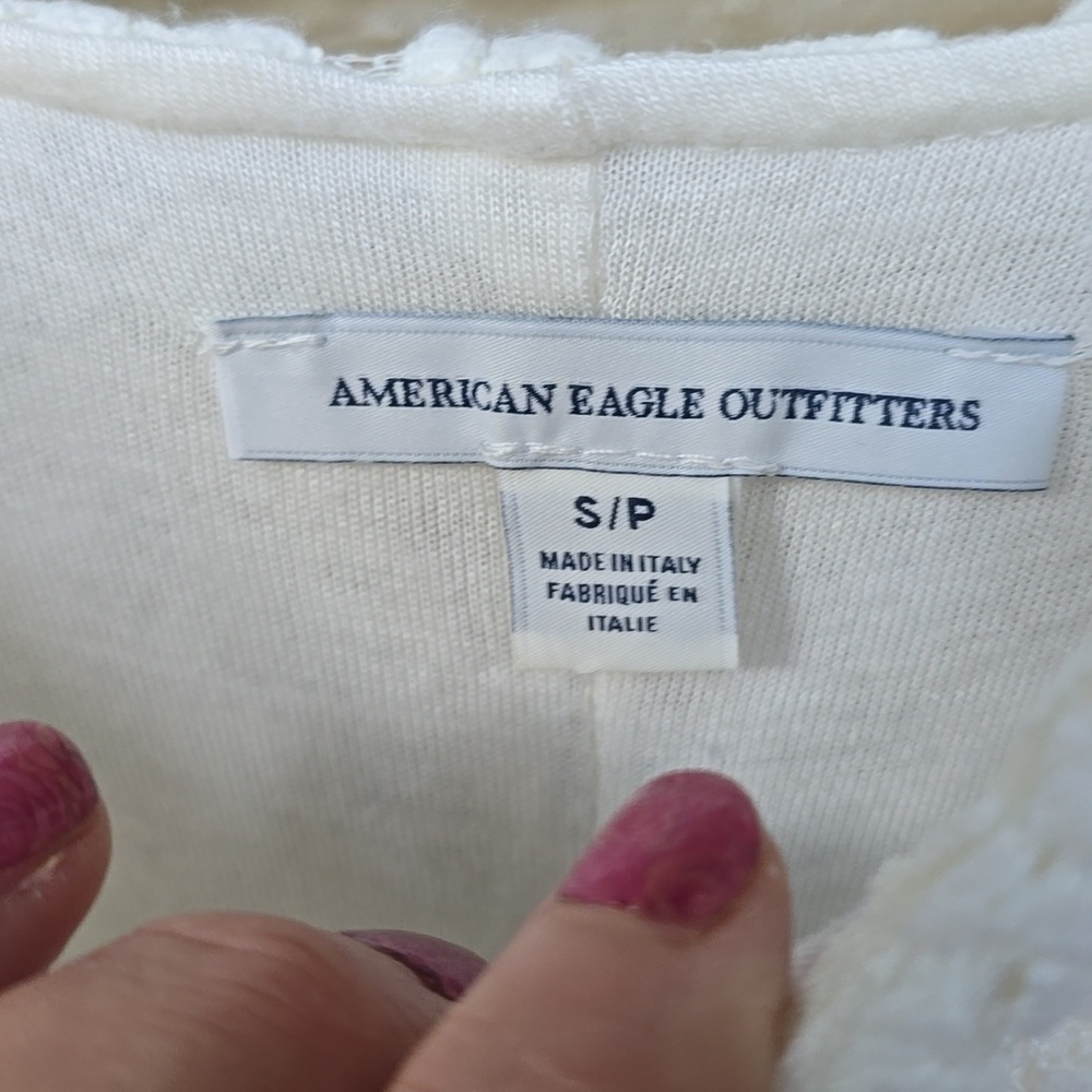 American Eagle Coquette Cream Lace skater Dress with Adjustable Straps Sz Small - Picture 4 of 6